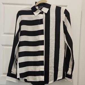 DKNY Black and White Striped women's Shirt